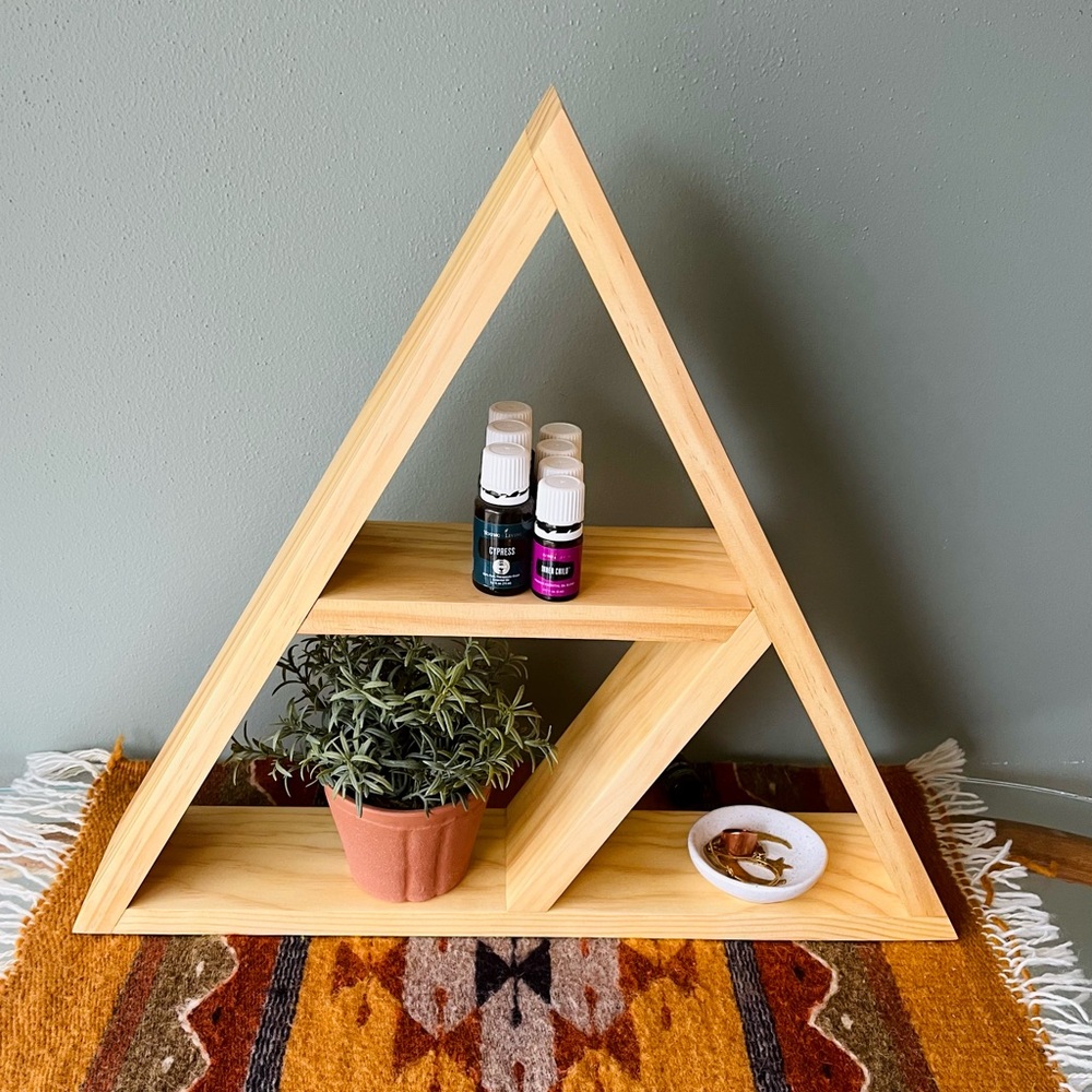 Natural, Solid Pine Essential Oil/Trinket Shelf